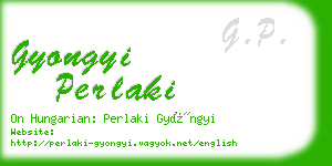 gyongyi perlaki business card